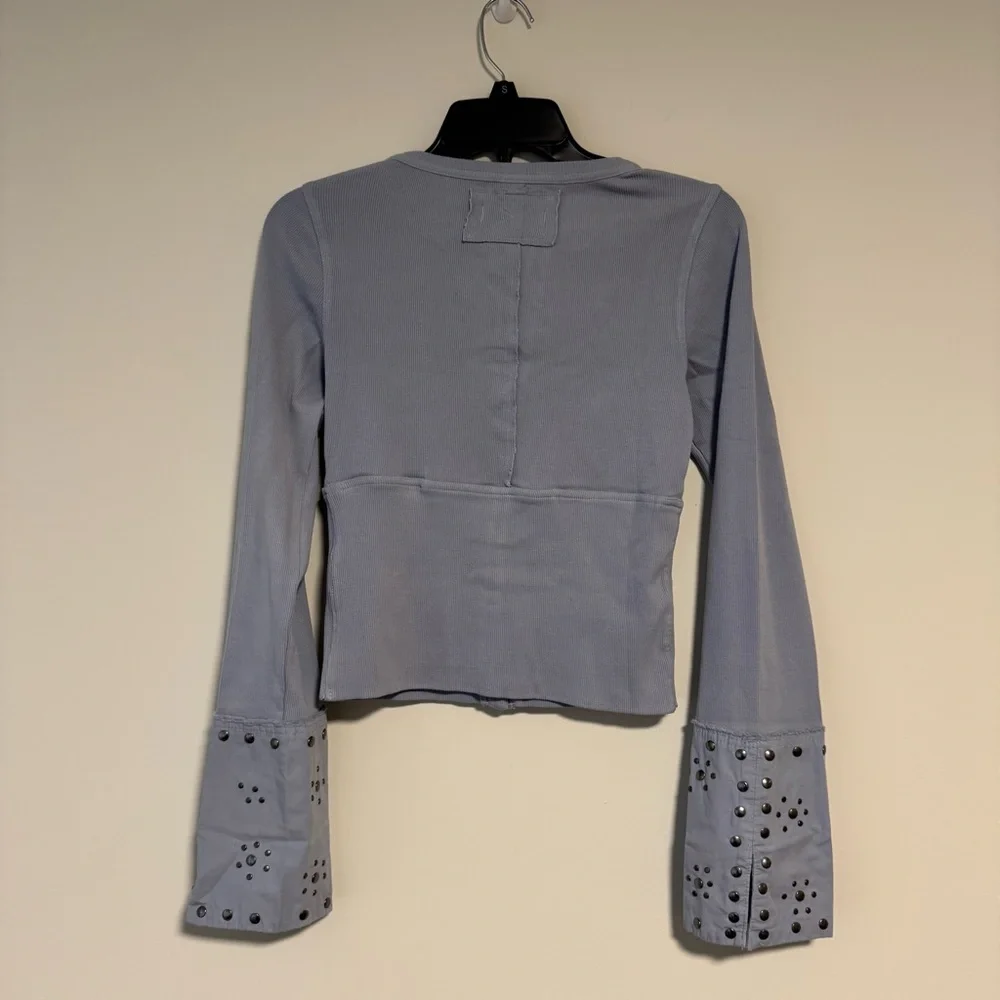 We The Free Blue Combo Night Belle Cuff Top - Picture 9 of 12